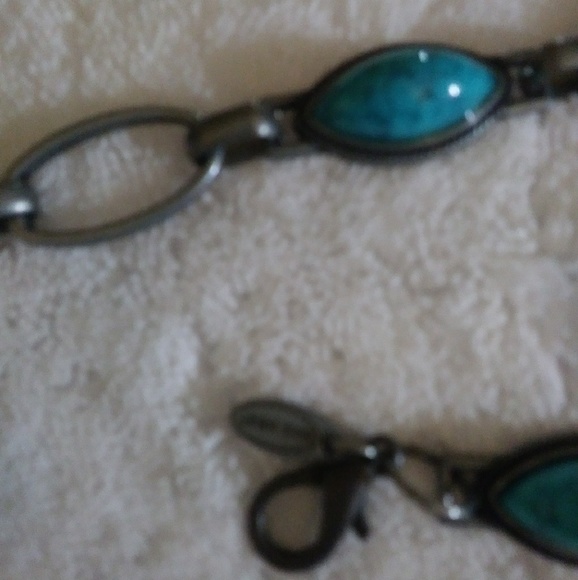Nine West Gunmetal and Turquoise Belt/Necklace - Picture 7 of 8